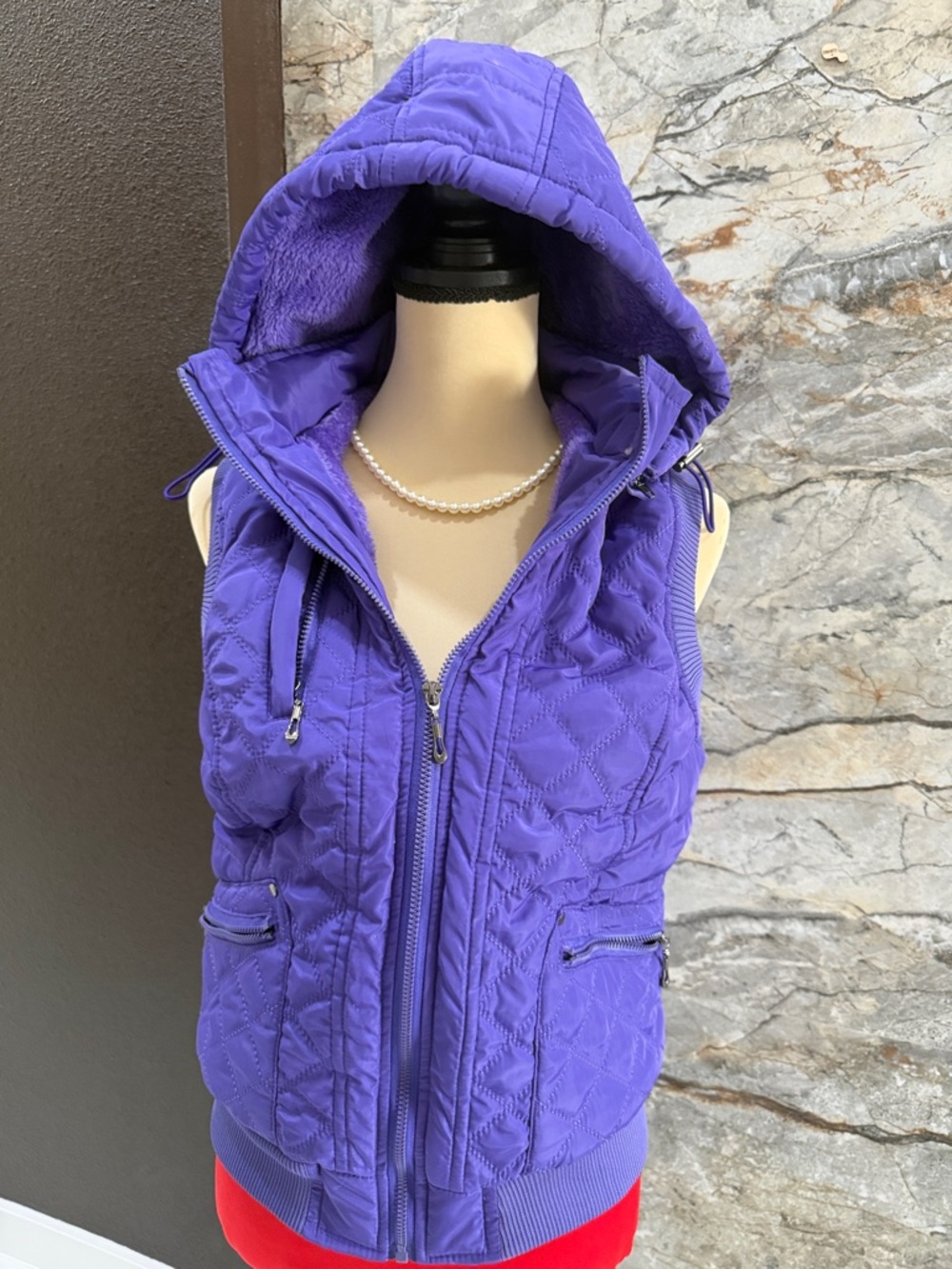 Black Brown 1826 Girl’s Purple Quilted Hooded Vest